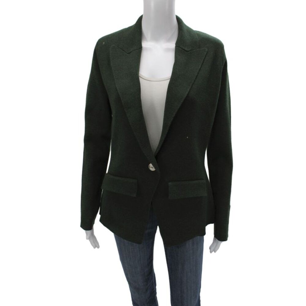 six/fifty Womens Basic Jacket Green Long Sleeve 88% Polyester Size S